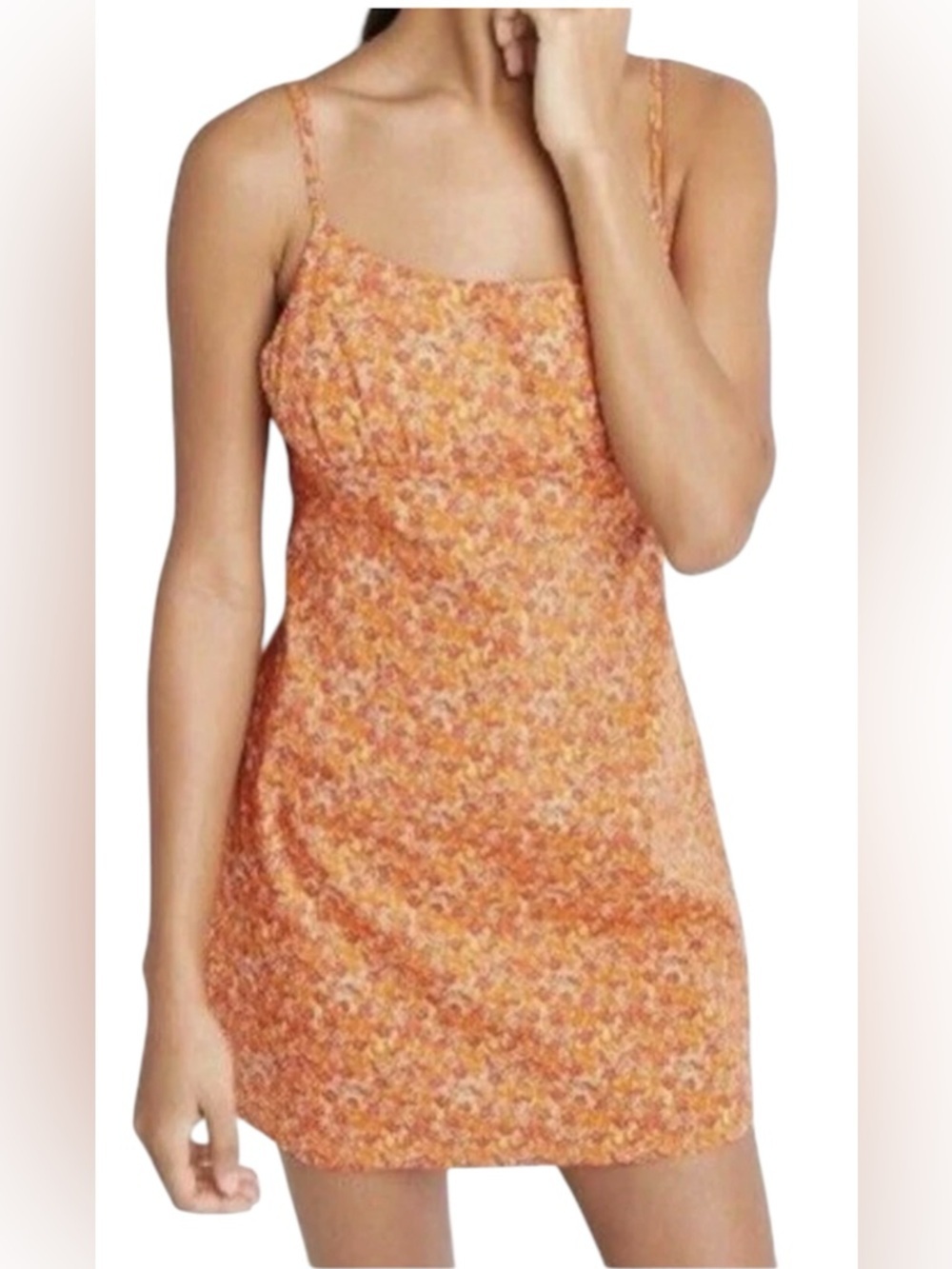 Wild fable Orange Floral Mini Slip Dress Size L